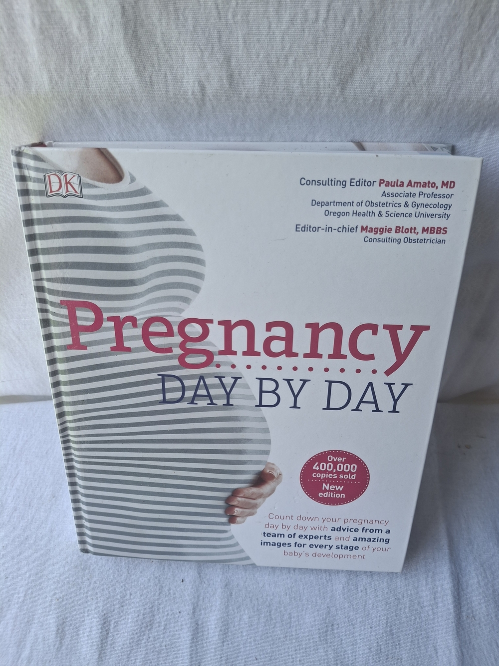 Pregnancy Day by Day Hardcover Book - White & Pink Cover